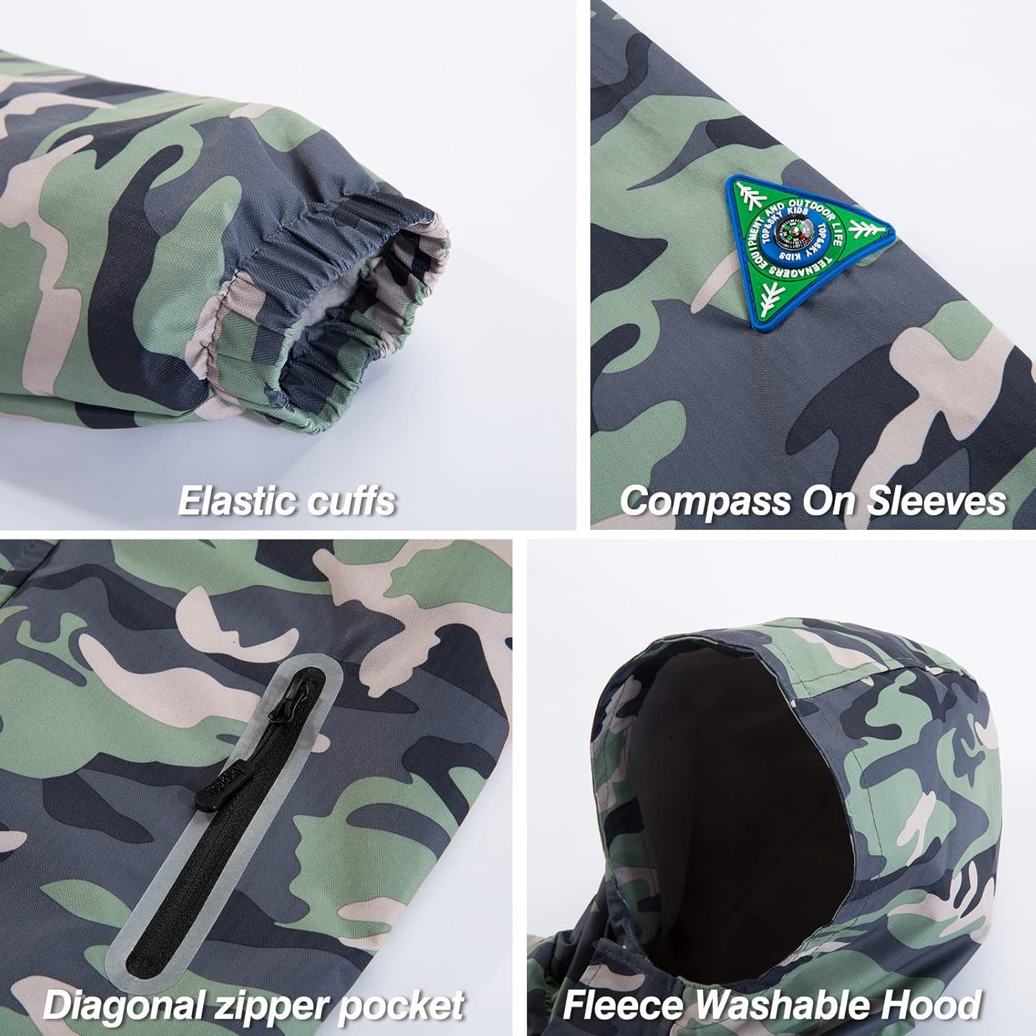 Waterproof Kids Rain Jacket With Hood for Outdoor Adventures