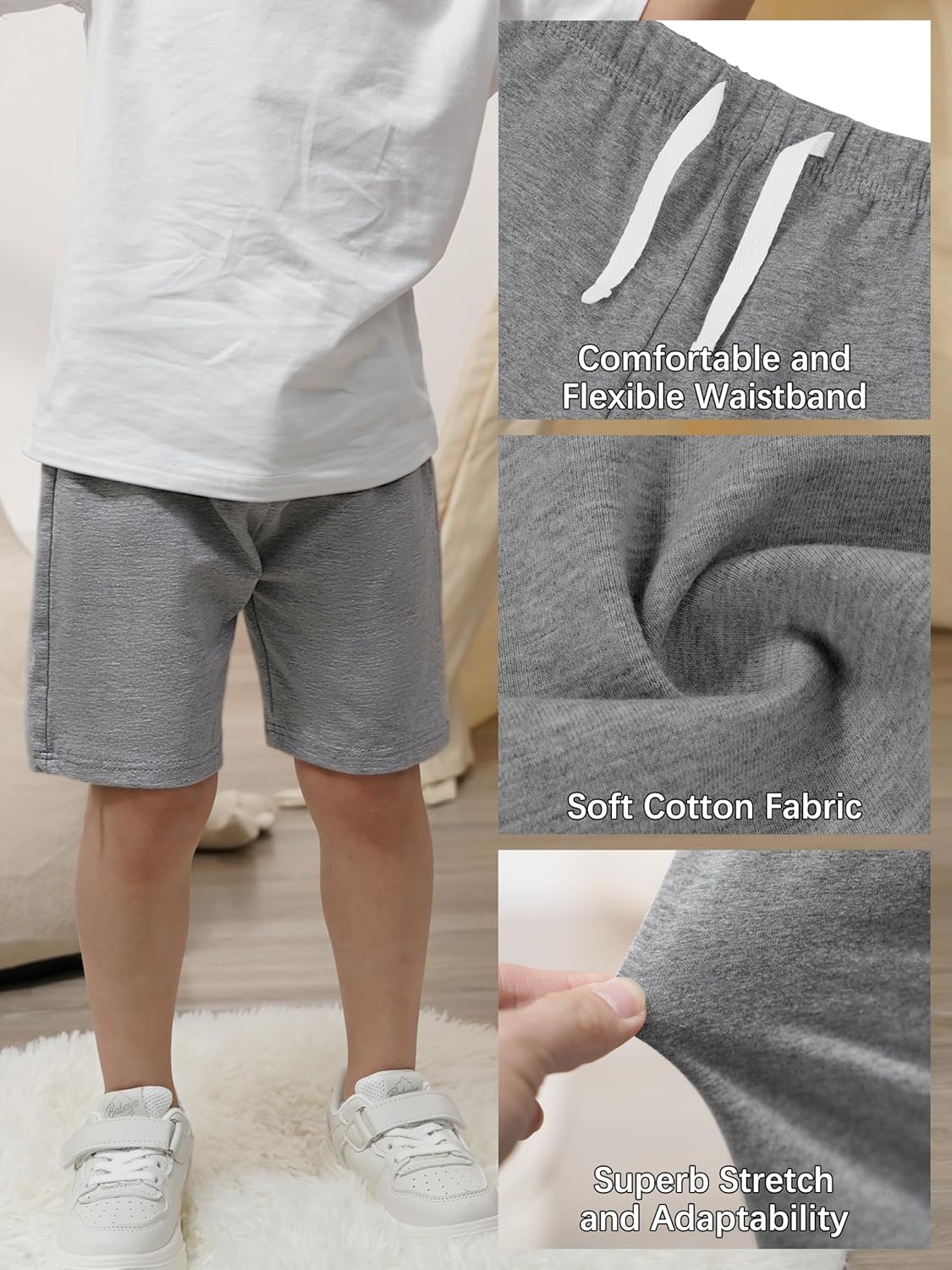 Resinta 4-Piece Toddler Boys Cotton Shorts