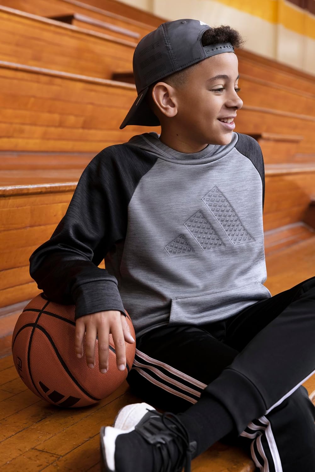 Adidas Boys Pullover Hoodie Poly