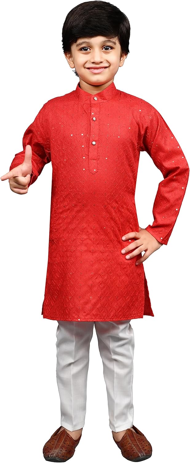 AHHAAAA Kids Ethnic Kurta Pajama Set for Boys