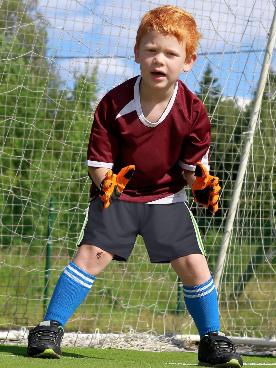 4-Piece Boys Mesh Active Shorts with Stripes
