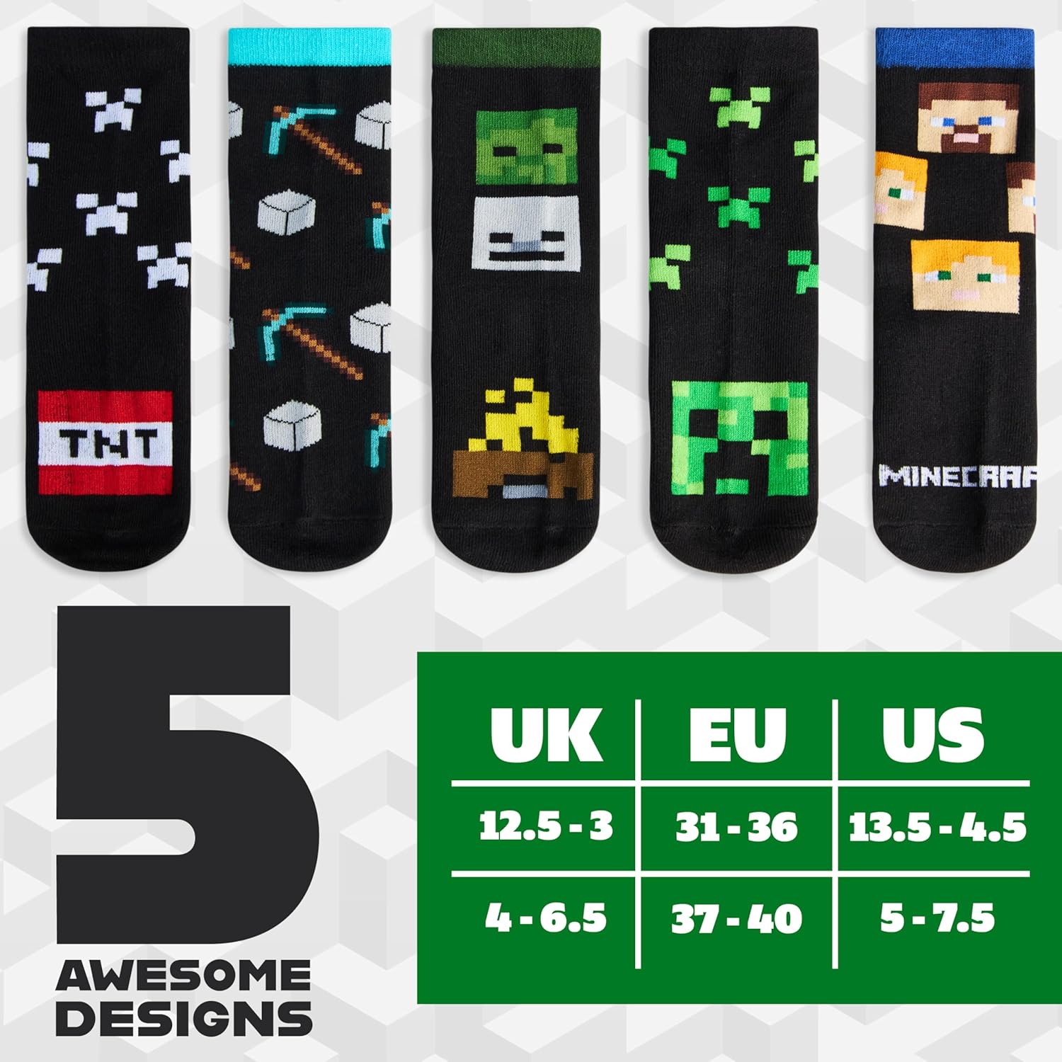 Minecraft Boys Calf Socks