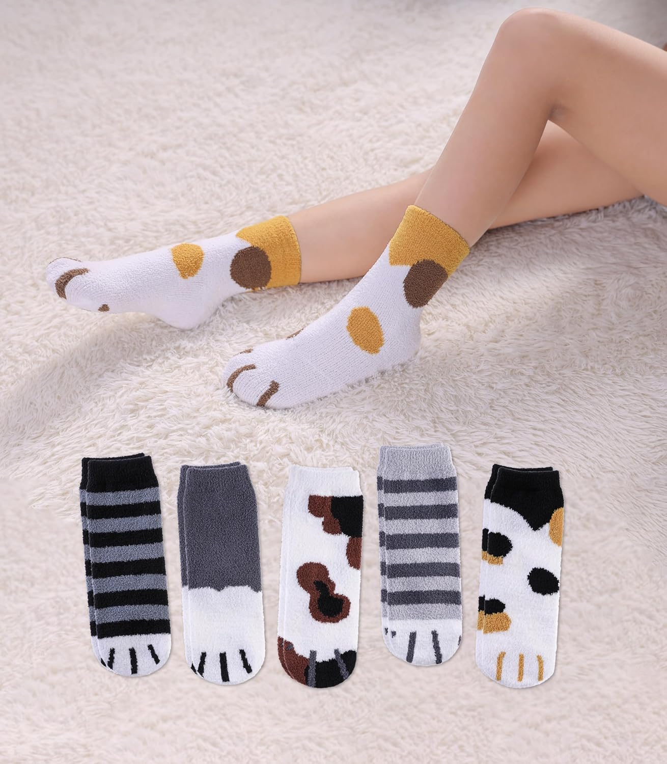 SDBING Crew Socks 6 Pairs Cozy Safe and Fun for Kids