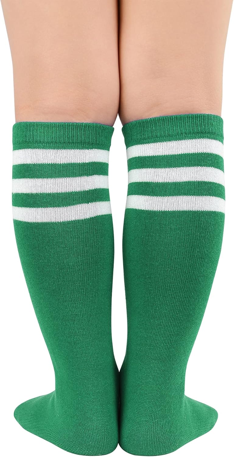 American Trends Kids Soccer Socks Knee High Striped Cotton
