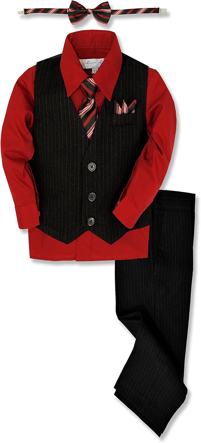 Johnnie Lene Pinstripe Boys Formal Dresswear Set