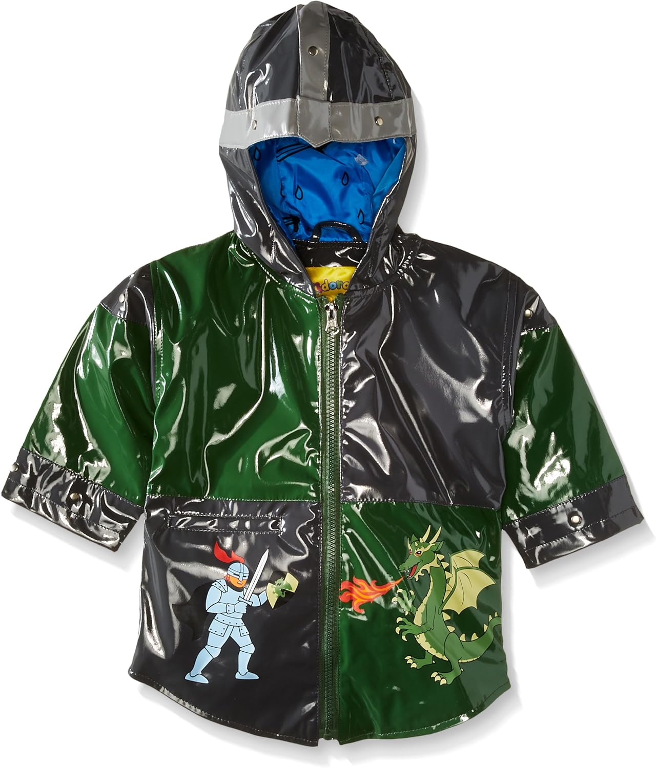 Kidorable Dragon Knight Raincoat for Boys GreyGreen