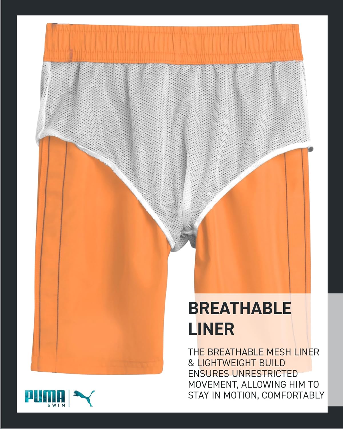 PUMA Boys Quick Dry Swim Trunks - 2-Pack