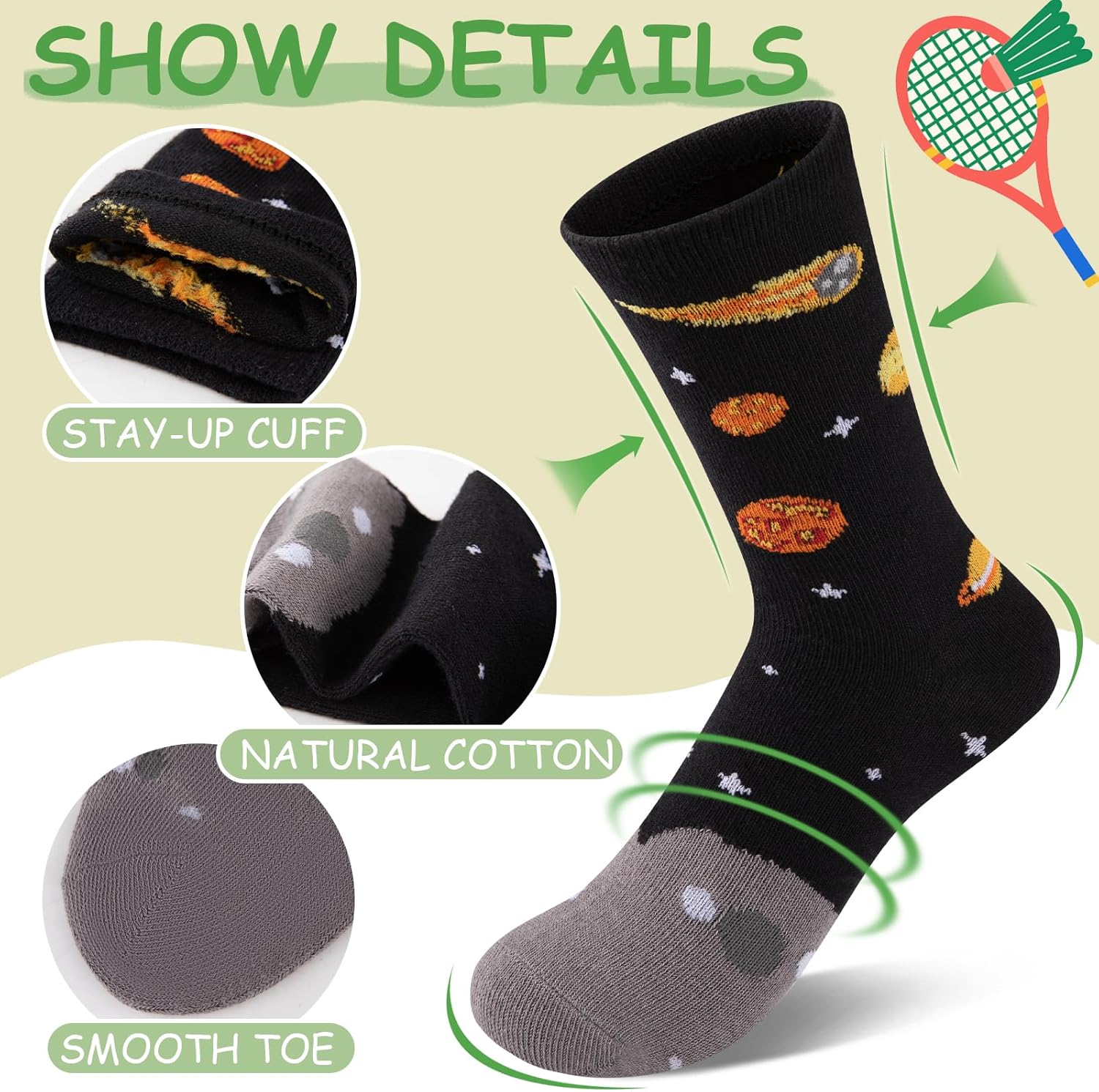 Comfoex Boys Kids Socks - Fun Stripe - 4-10 Years