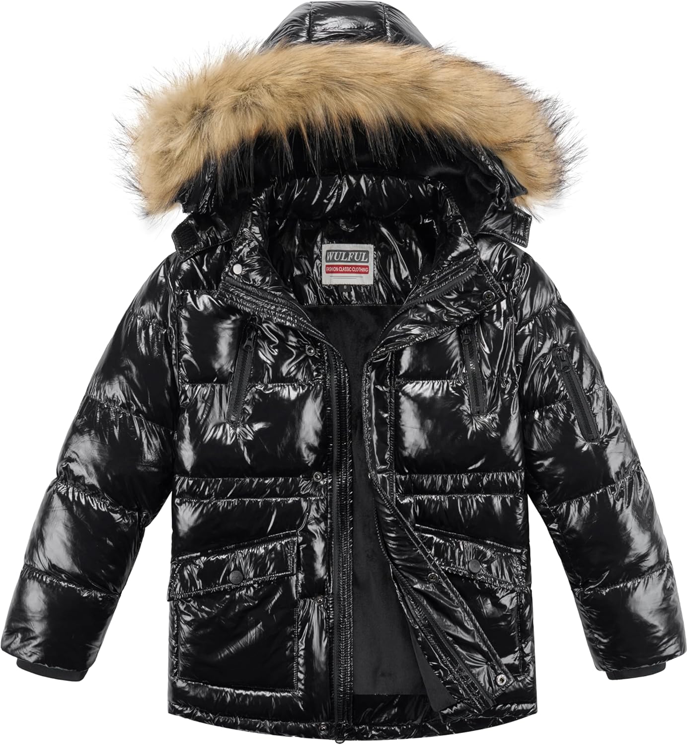 WULFUL Boys Winter Parka Waterproof Fleece Lined