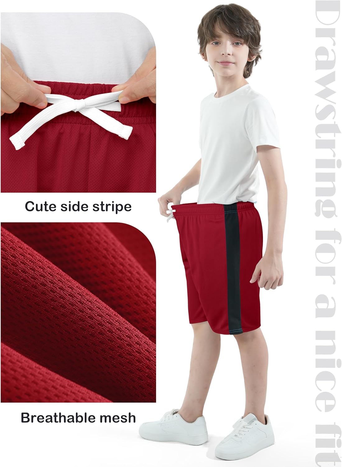 Resinta 5 Pack Boys Basketball Shorts Quick Dry Elastic Waist