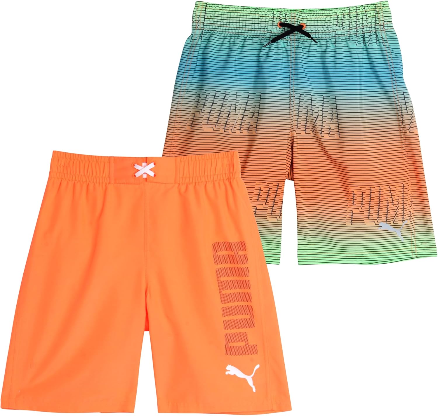 PUMA Boys Quick Dry Swim Trunks - 2-Pack
