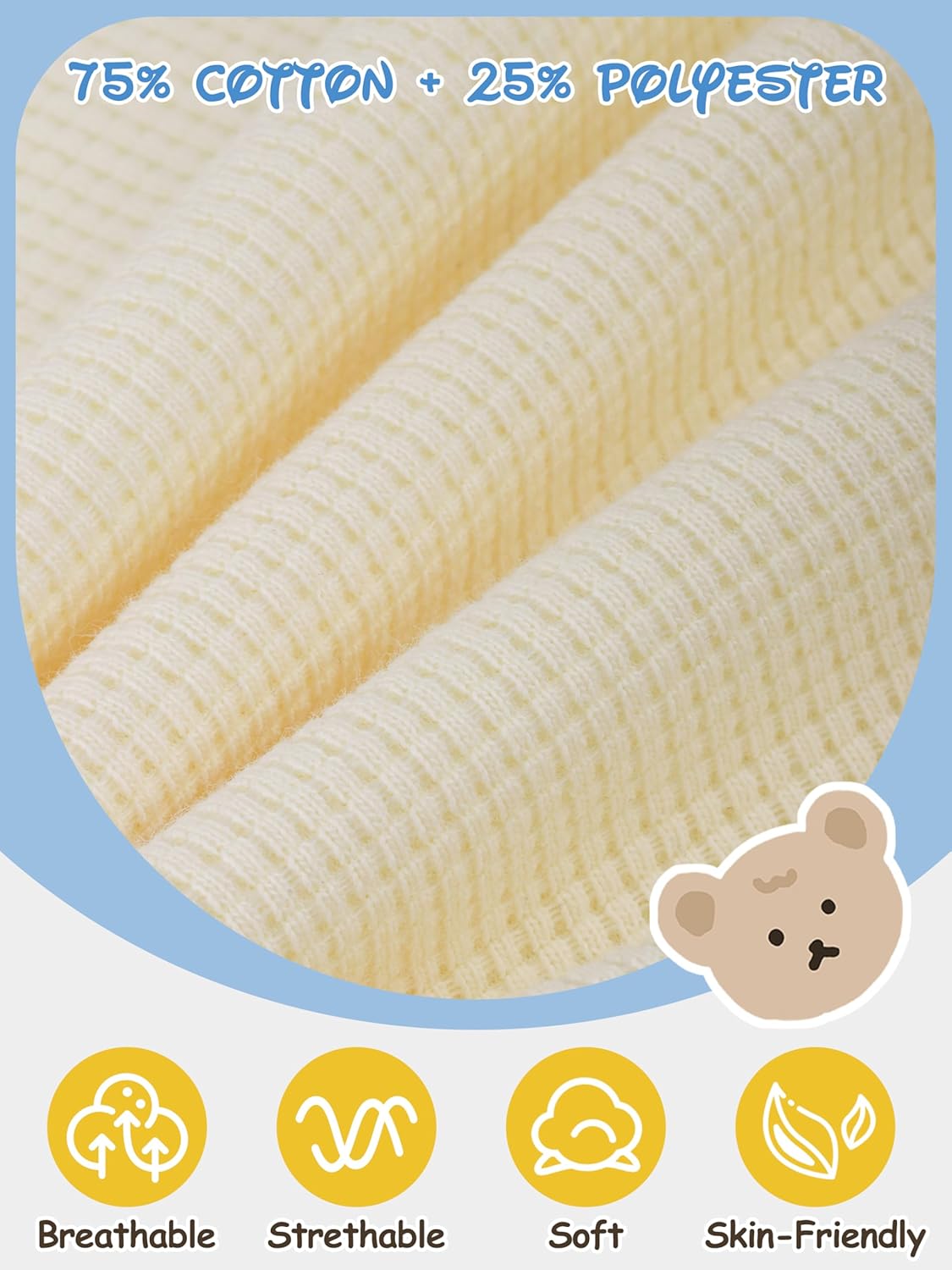 Resinta 3-Pack Boys Waffle Thermal Underwear Set Soft Warm for Winter