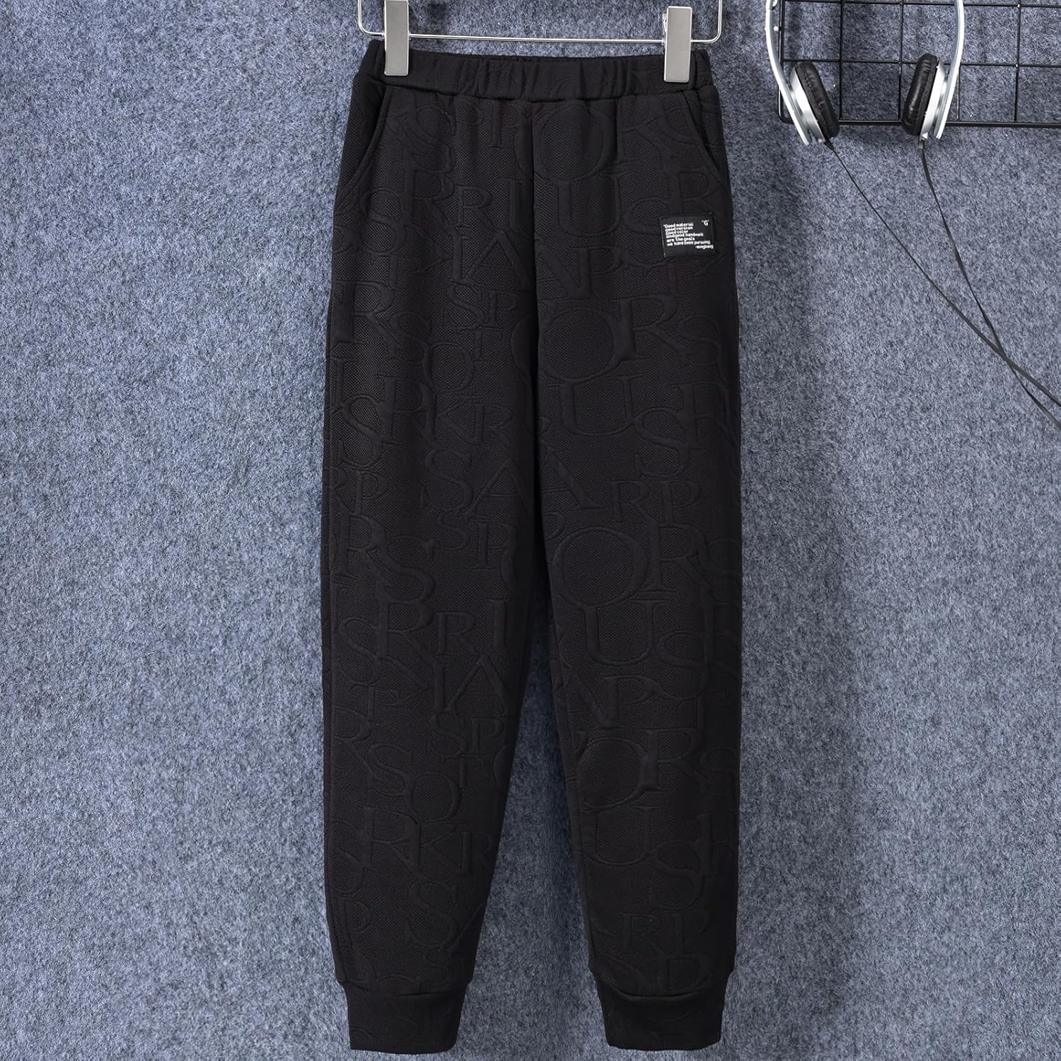 HIHA Boys Letter Print Sweatsuit Set with Bag