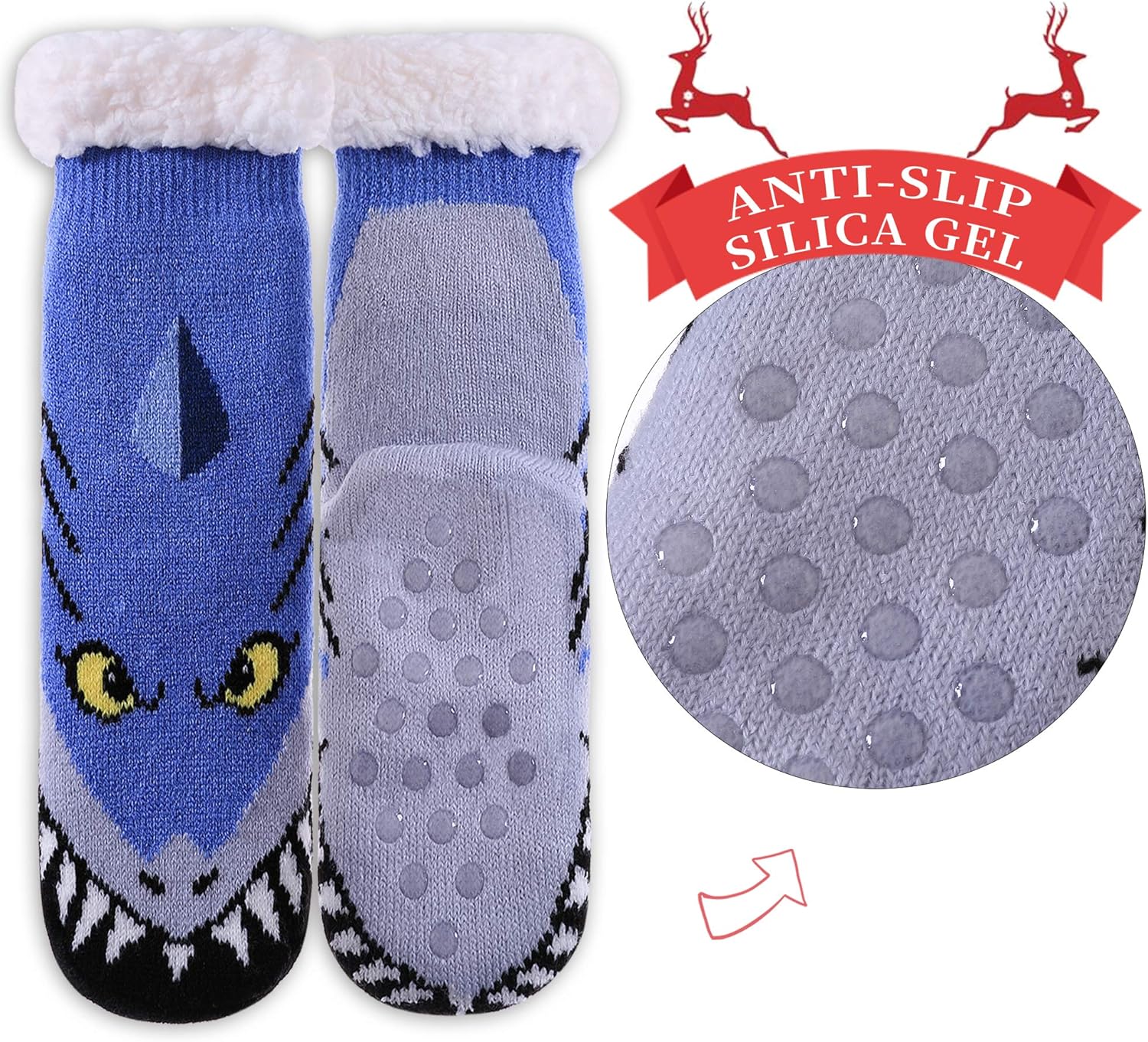 SDBING Kids Fuzzy Slipper Socks Boys Girls