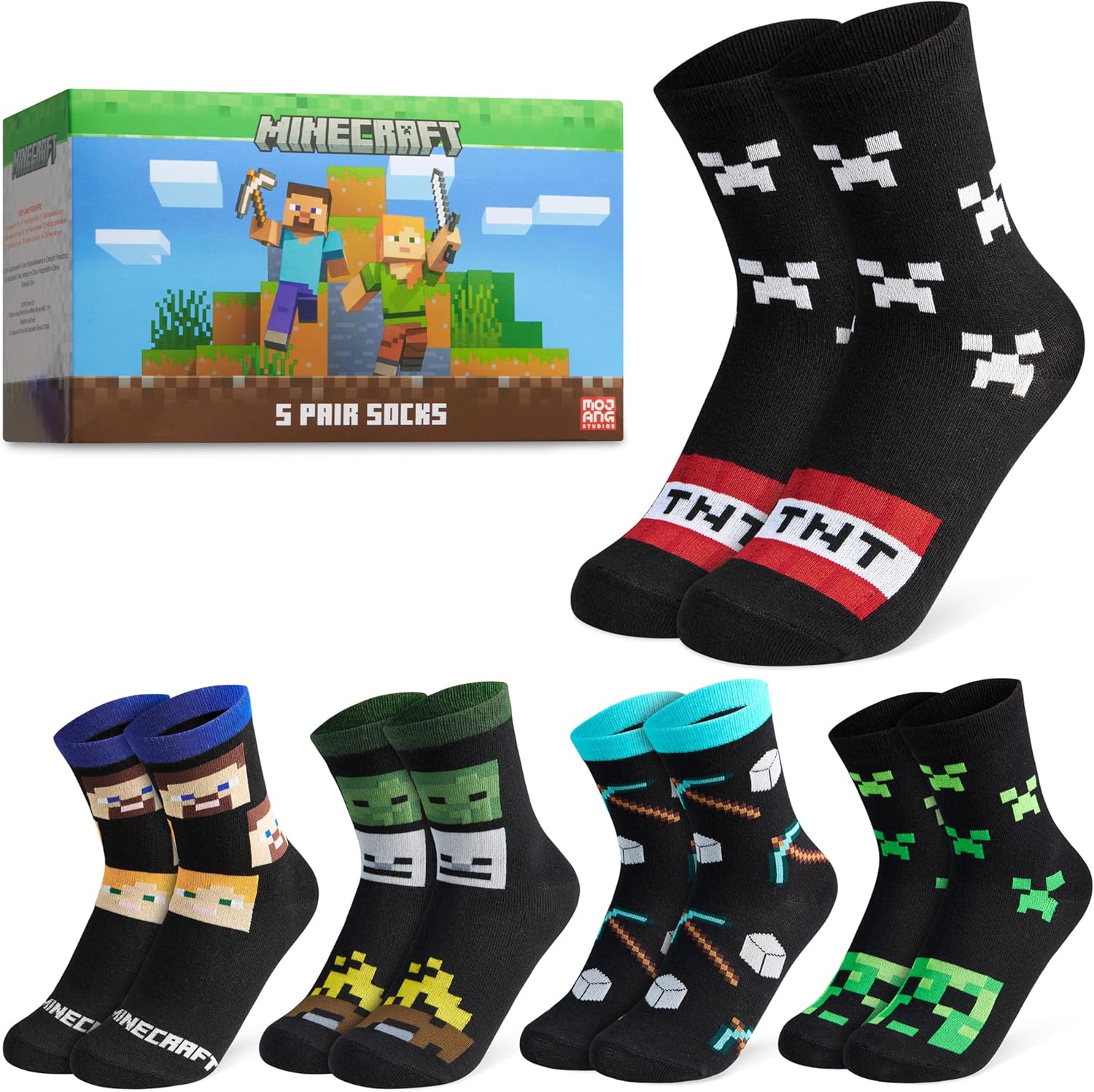 Minecraft Boys Calf Socks