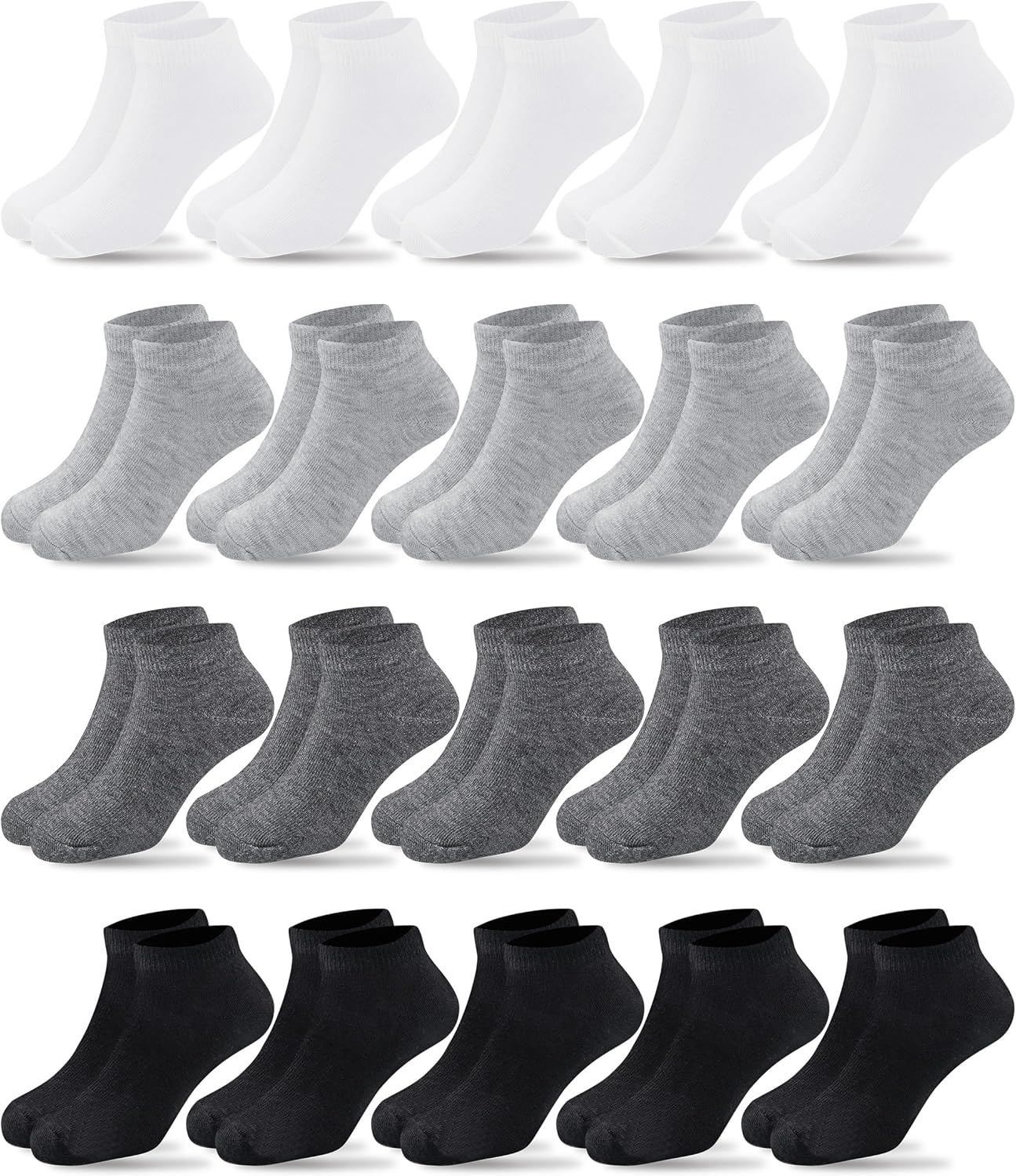 Duufin 20 Pair Toddler Ankle Socks for Boys Girls 2-15 Years