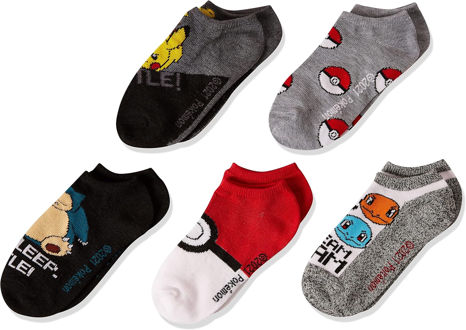 Pokemon Boys 5-Pack Socks No-Show