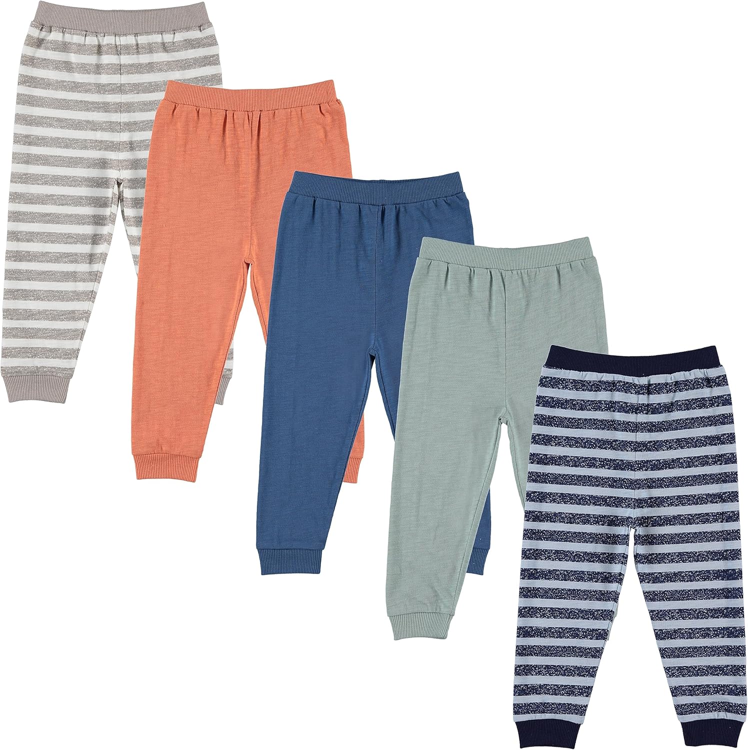 Cudlie 5-Pack Baby Boys Jogger Pants Lightweight