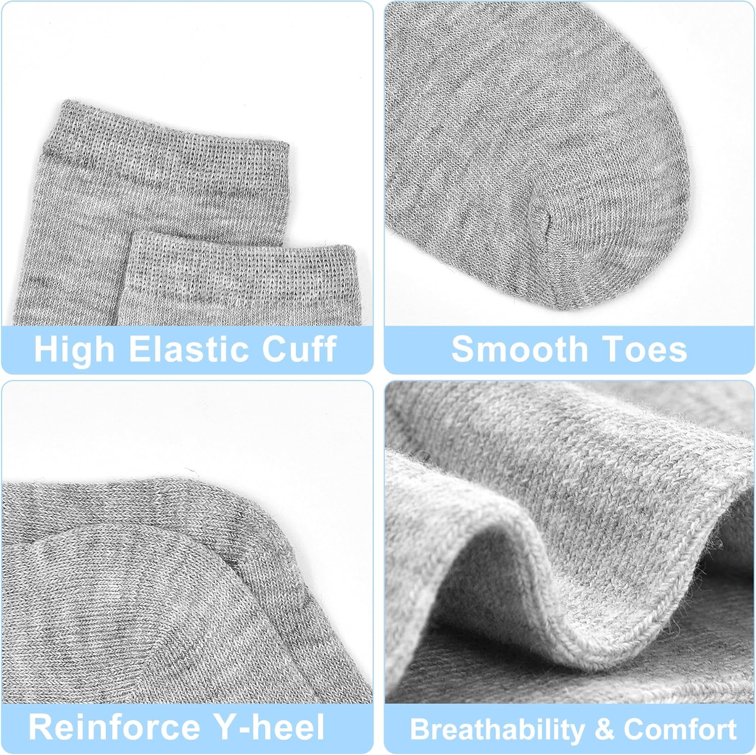 SPTRAMLE Toddler Socks 24 Pair Mid Calf Set