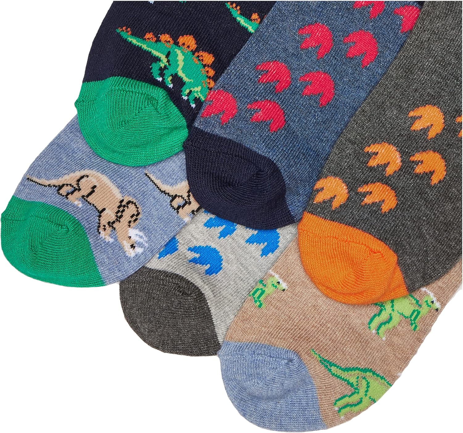 Jefferies Socks Boys Dinosaur Pattern Cotton Crew Socks 6 Pack