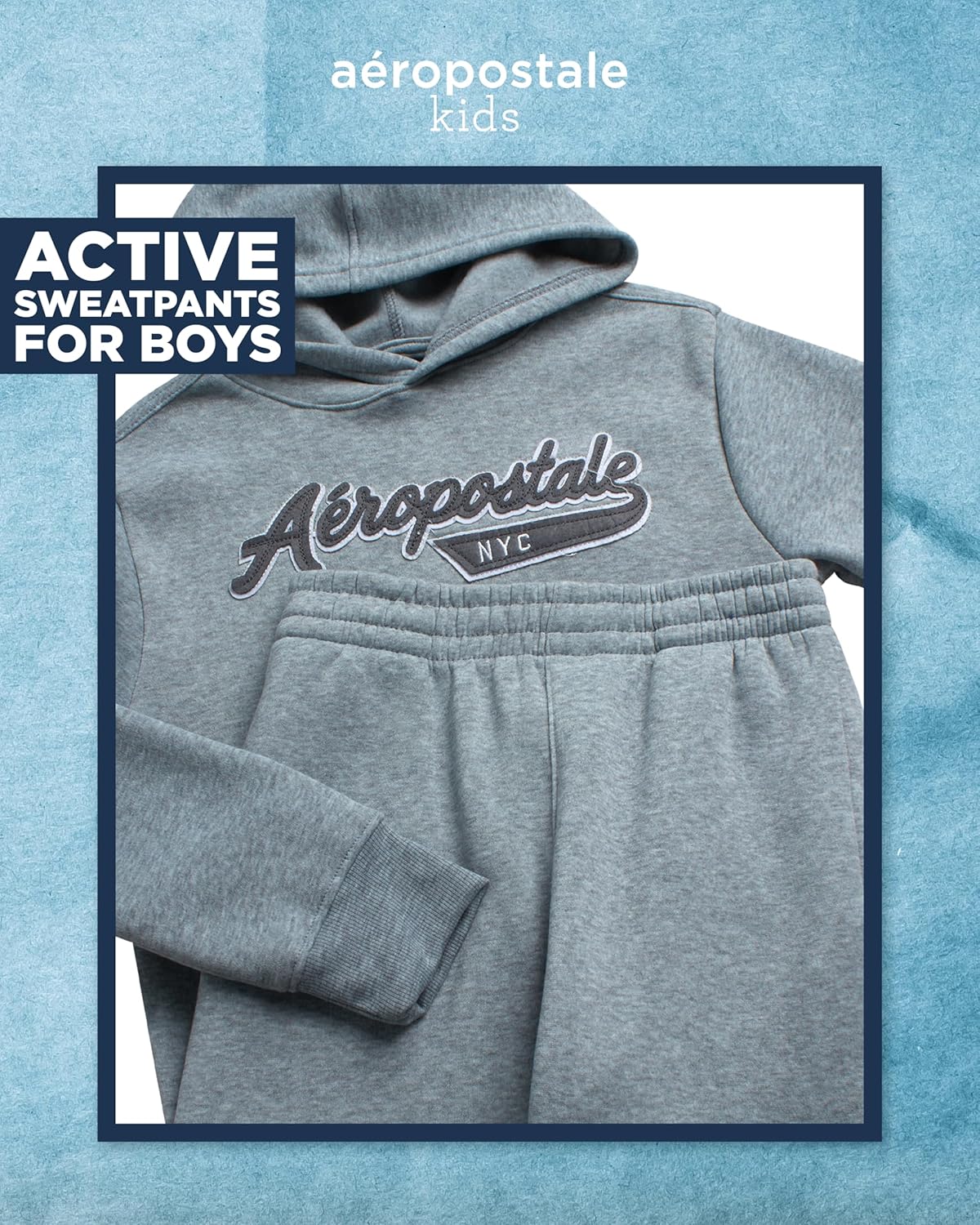 AEROPOSTALE Boys Active Pants Set - Graphic Hoodie Jogger